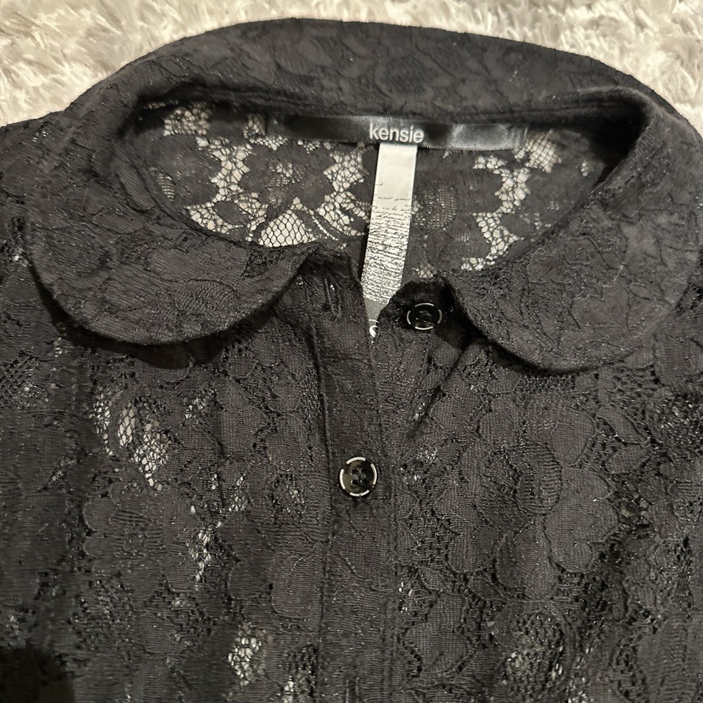 Kensie NWT Black Lace Top